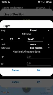 Sight reduction android App screenshot 7